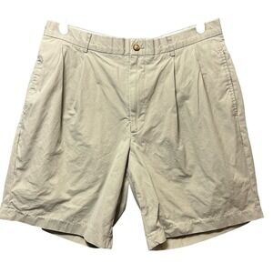 Ashworth‎ Mens Pleated Golf Shorts Khaki Tan Cotton Blend Size 34 Classic Fit